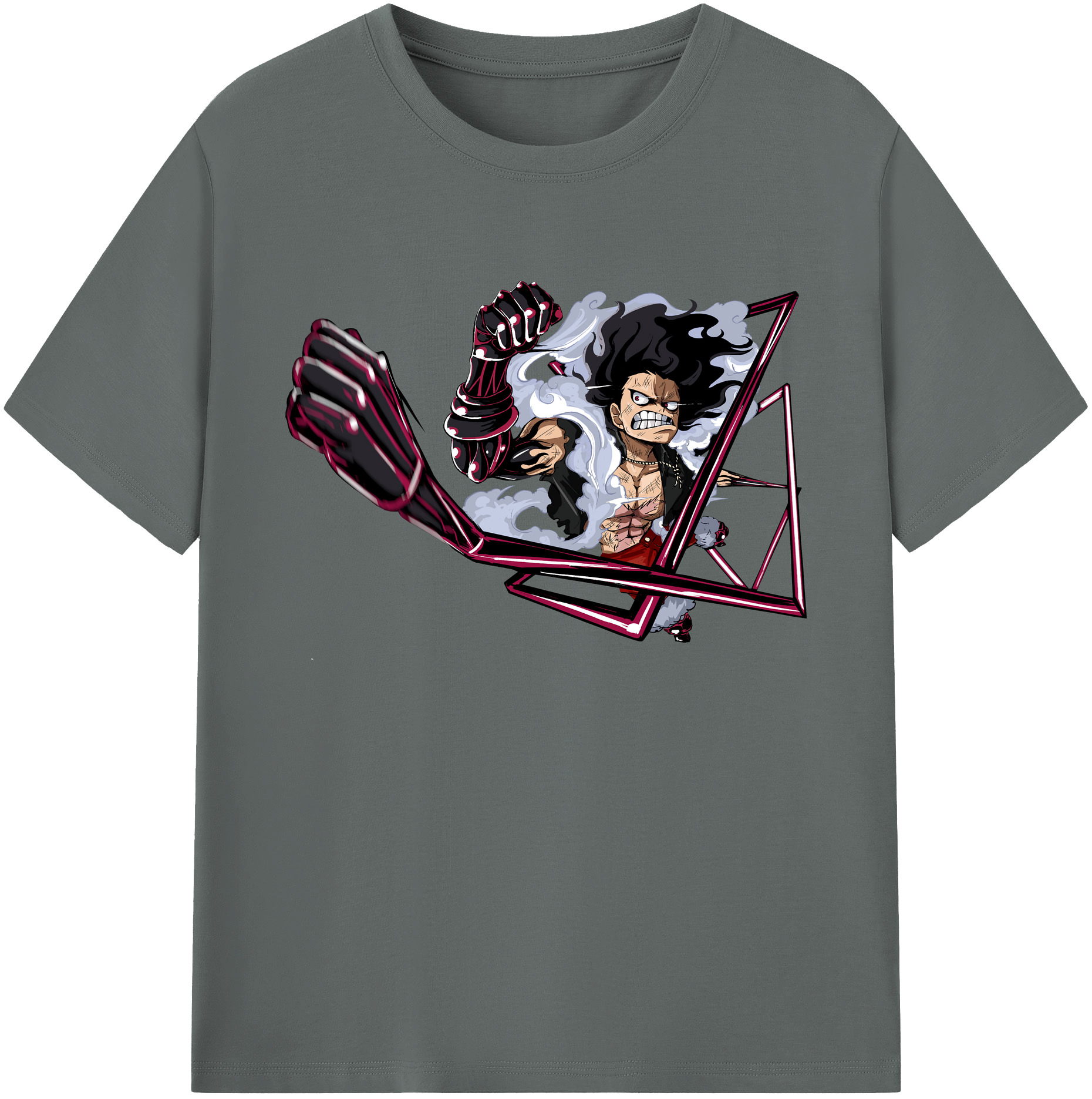 ワンピース モンキー・D・ルフィ ONE PIECE Monkey D. Luffy 綿100％ メンズ半袖Tシャツ｜肌触りやわらか＆通気性
